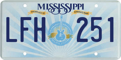 MS license plate LFH251