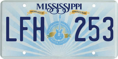 MS license plate LFH253