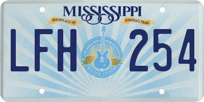 MS license plate LFH254