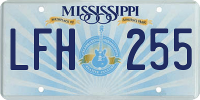 MS license plate LFH255