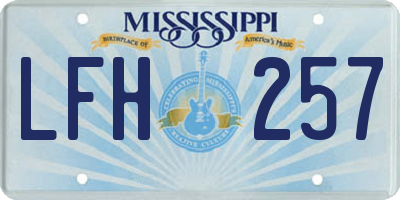 MS license plate LFH257