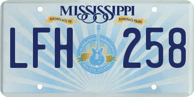 MS license plate LFH258