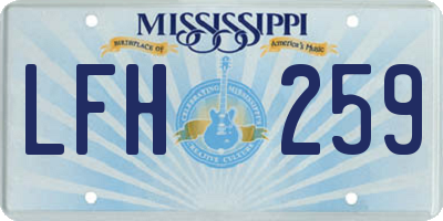 MS license plate LFH259