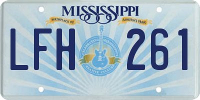 MS license plate LFH261