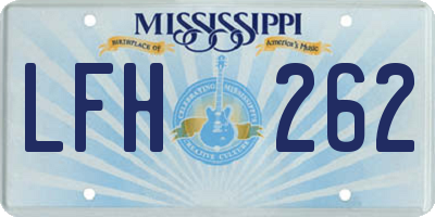 MS license plate LFH262