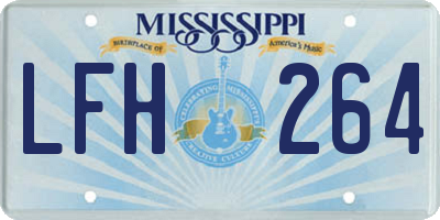 MS license plate LFH264