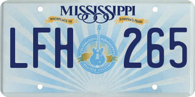 MS license plate LFH265