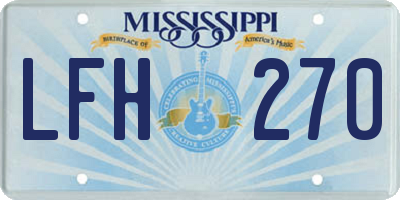 MS license plate LFH270