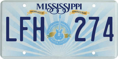 MS license plate LFH274