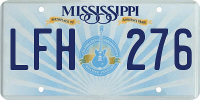 MS license plate LFH276