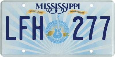 MS license plate LFH277
