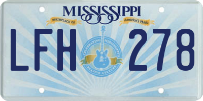 MS license plate LFH278