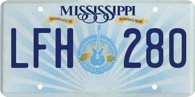 MS license plate LFH280