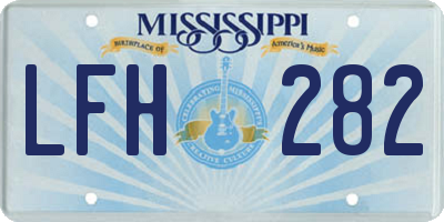 MS license plate LFH282
