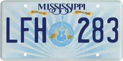 MS license plate LFH283