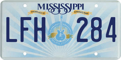 MS license plate LFH284