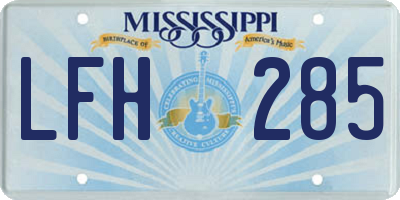 MS license plate LFH285