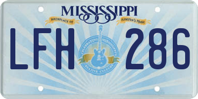 MS license plate LFH286