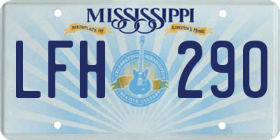 MS license plate LFH290