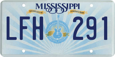 MS license plate LFH291