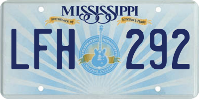 MS license plate LFH292