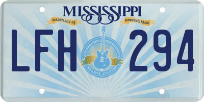 MS license plate LFH294