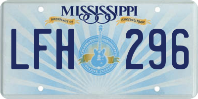 MS license plate LFH296