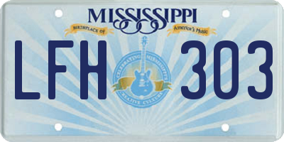 MS license plate LFH303