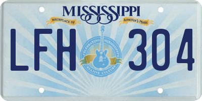 MS license plate LFH304