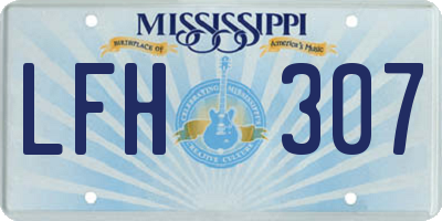 MS license plate LFH307