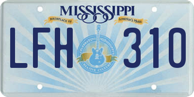 MS license plate LFH310