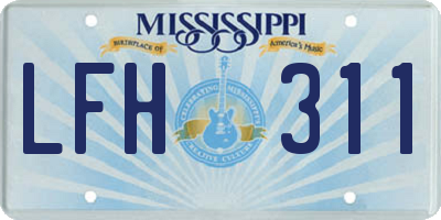 MS license plate LFH311