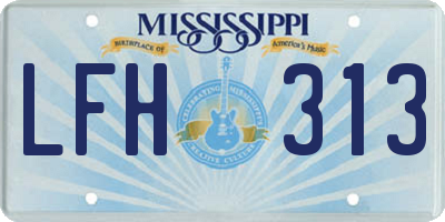 MS license plate LFH313