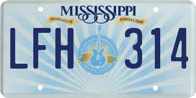 MS license plate LFH314