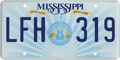 MS license plate LFH319