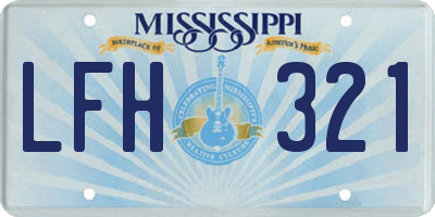 MS license plate LFH321