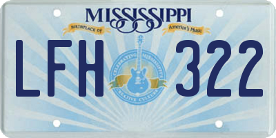 MS license plate LFH322