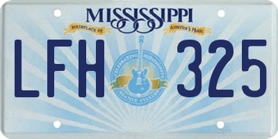 MS license plate LFH325