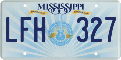 MS license plate LFH327