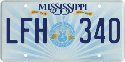MS license plate LFH340