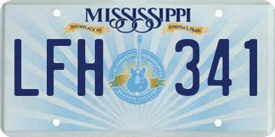 MS license plate LFH341