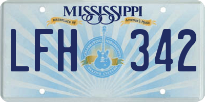 MS license plate LFH342