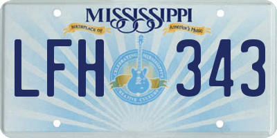 MS license plate LFH343