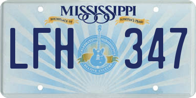MS license plate LFH347
