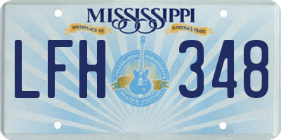 MS license plate LFH348