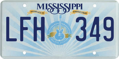 MS license plate LFH349