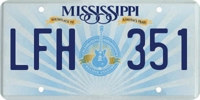 MS license plate LFH351