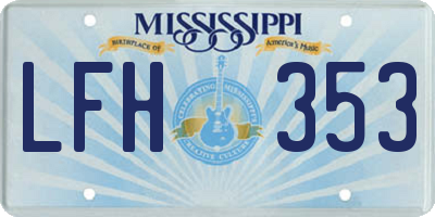 MS license plate LFH353
