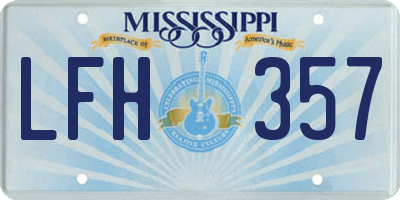 MS license plate LFH357