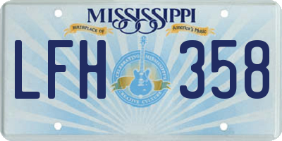 MS license plate LFH358